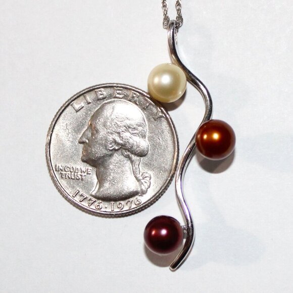 Sterling Silver Cultured Pearl Necklace - Picture 3 of 7